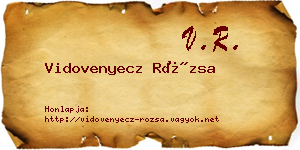 Vidovenyecz Rózsa névjegykártya