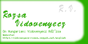 rozsa vidovenyecz business card